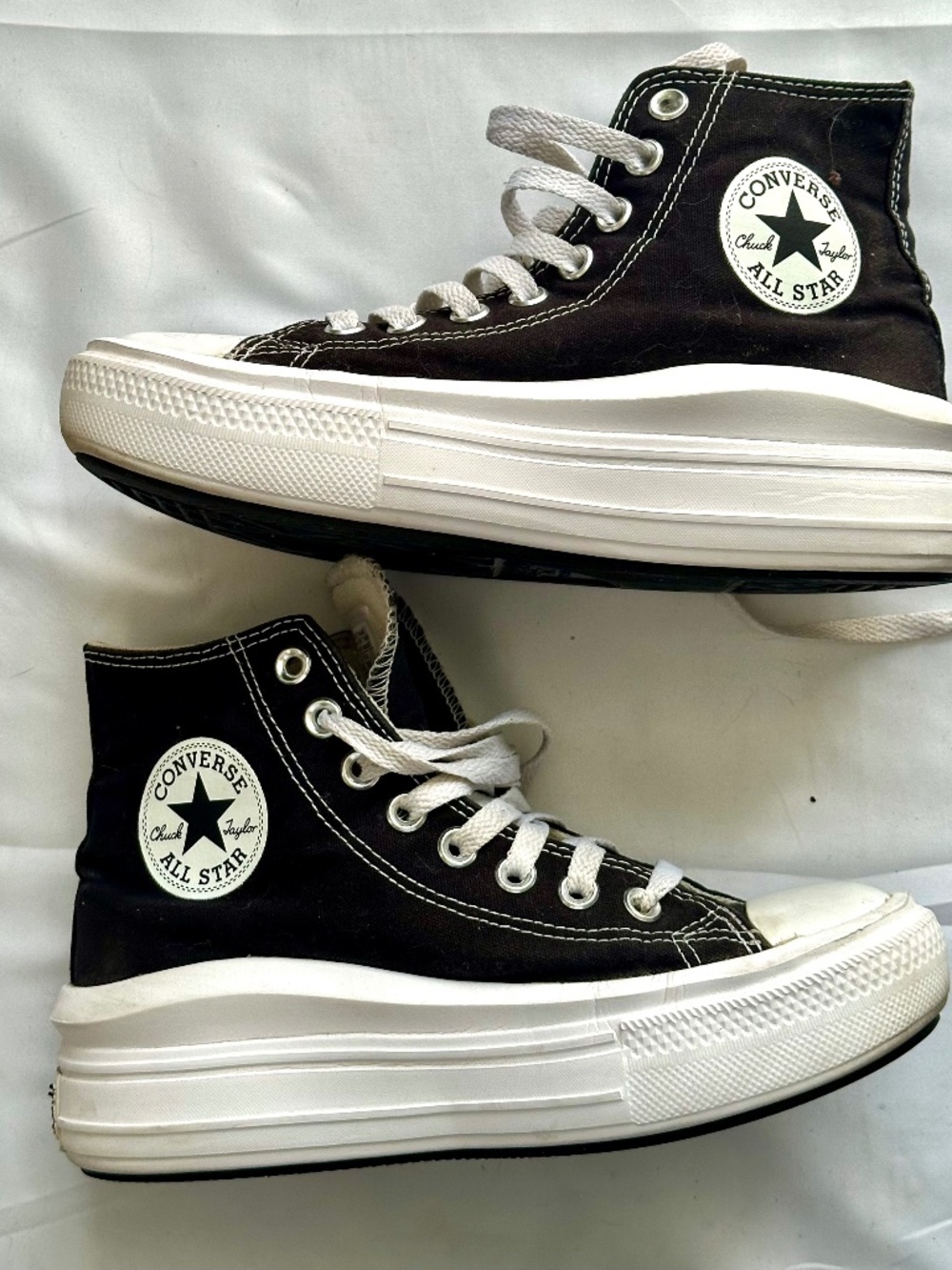 Converse All Star | High Top Platform Sneaker | Black/White | Womans 6.5
